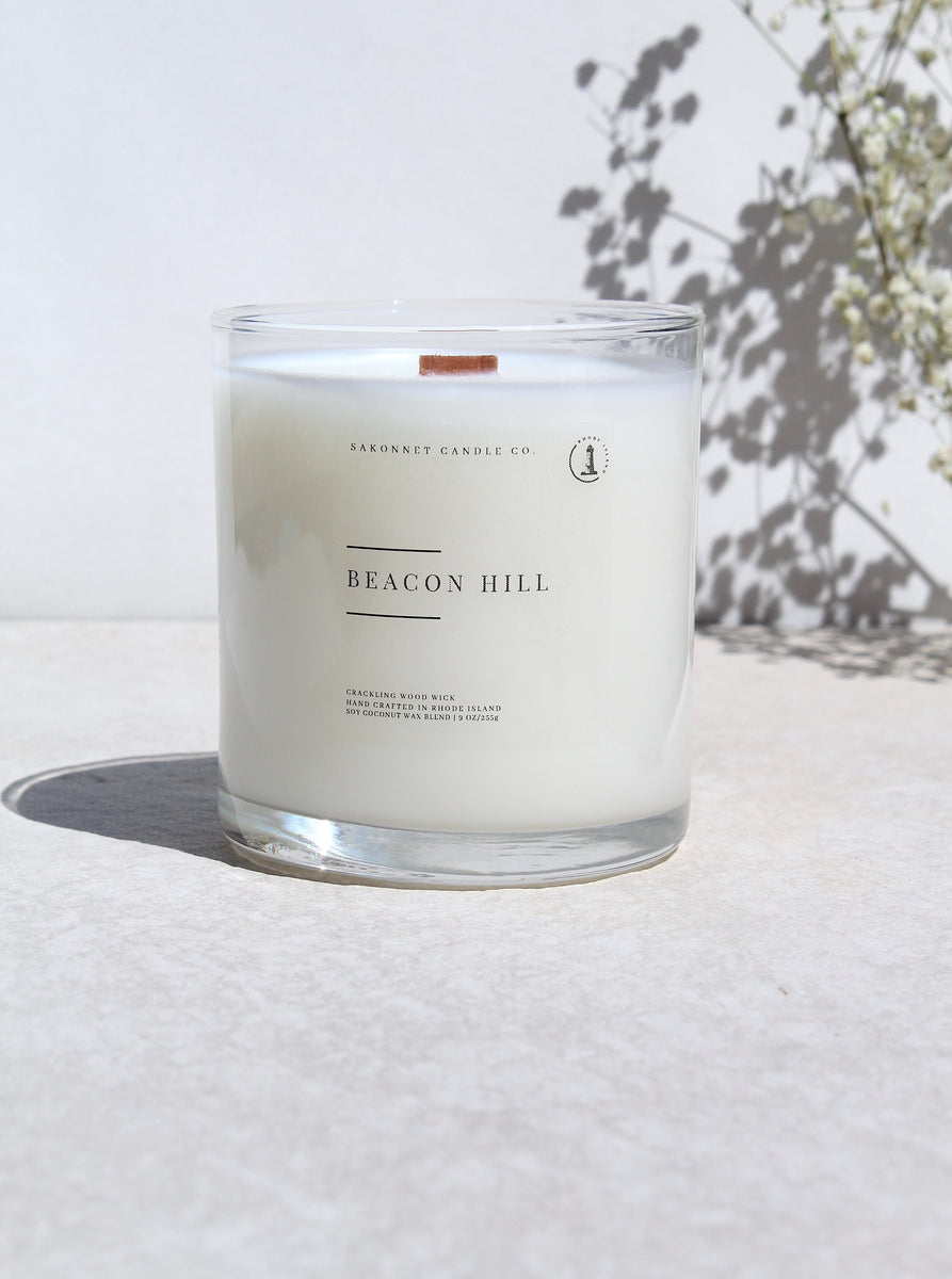 Fall Candle Mahogany Teakwood Non toxic candle Boston Candles Massachusetts Beacon Hill