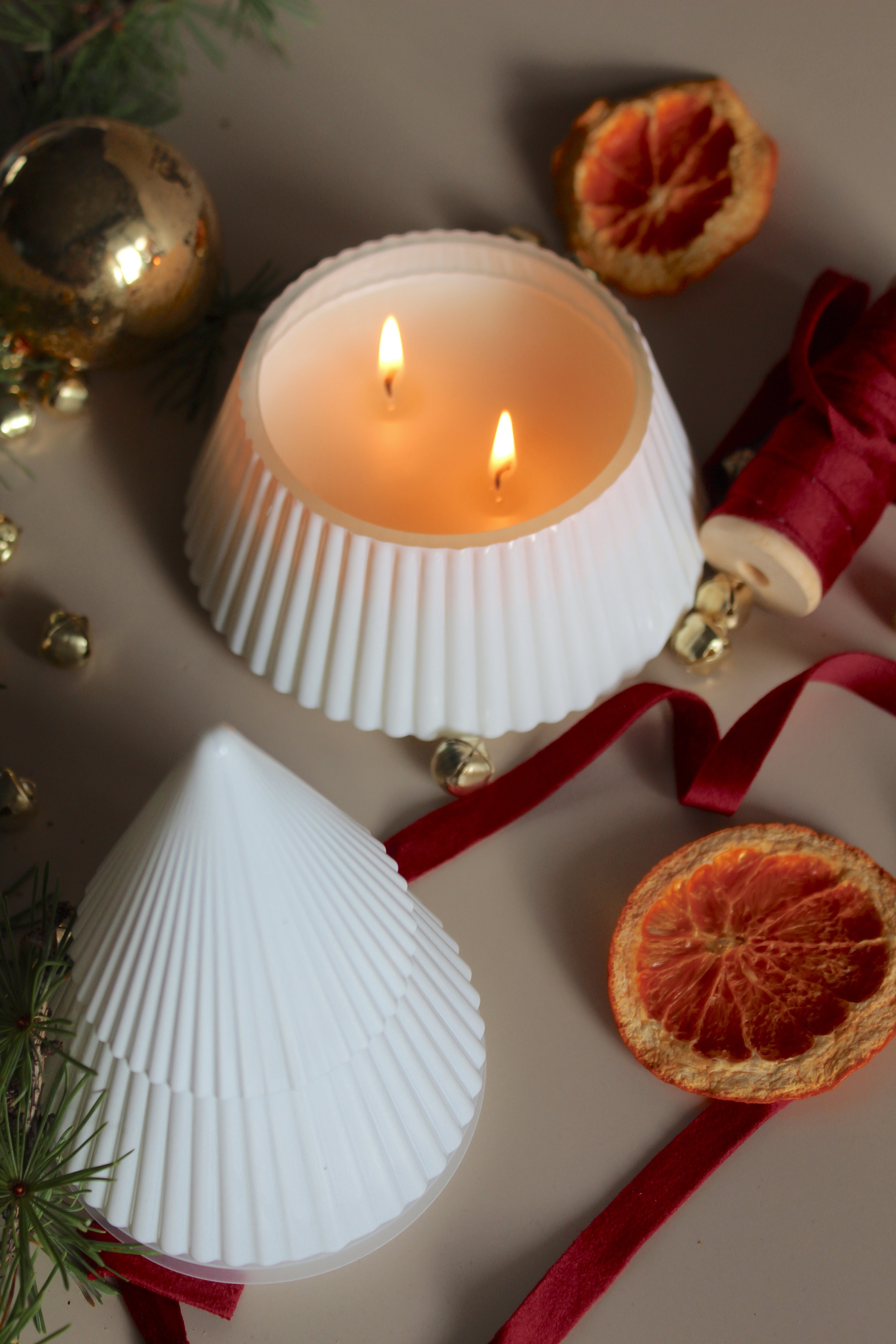 Glass Christmas Tree Candle | Holiday Decor Candle | Festive Gift | Choose Your Scent | Hand-Poured in New England